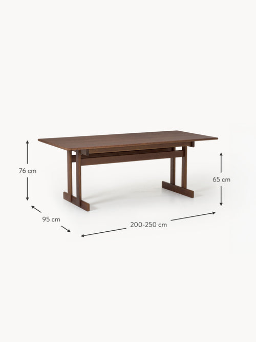 Brynn Extendable Oak Wood Dining Table, in various sizes