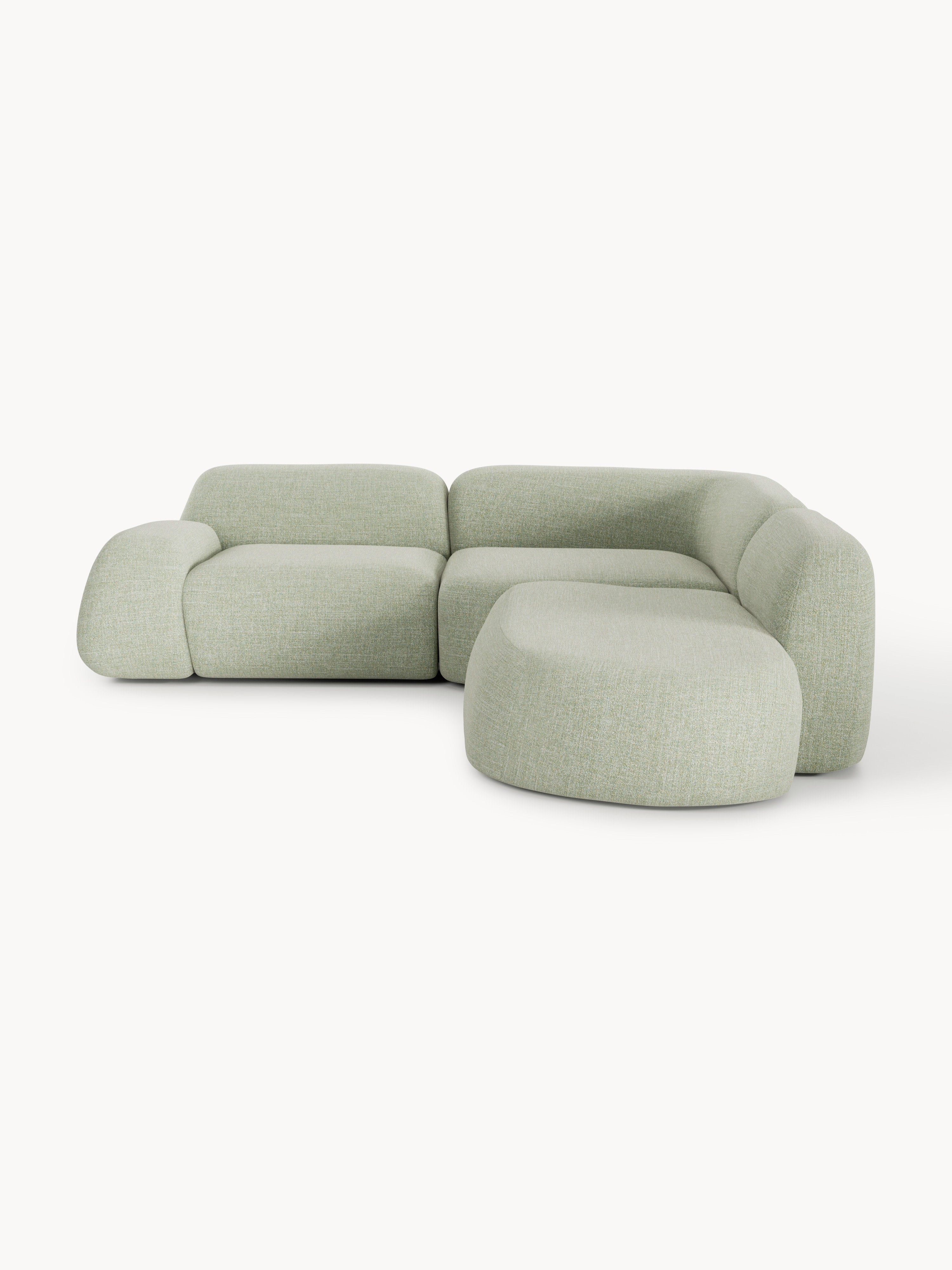 Wolke Modular Bouclé Corner Sofa (4-seater) with Chaise End
