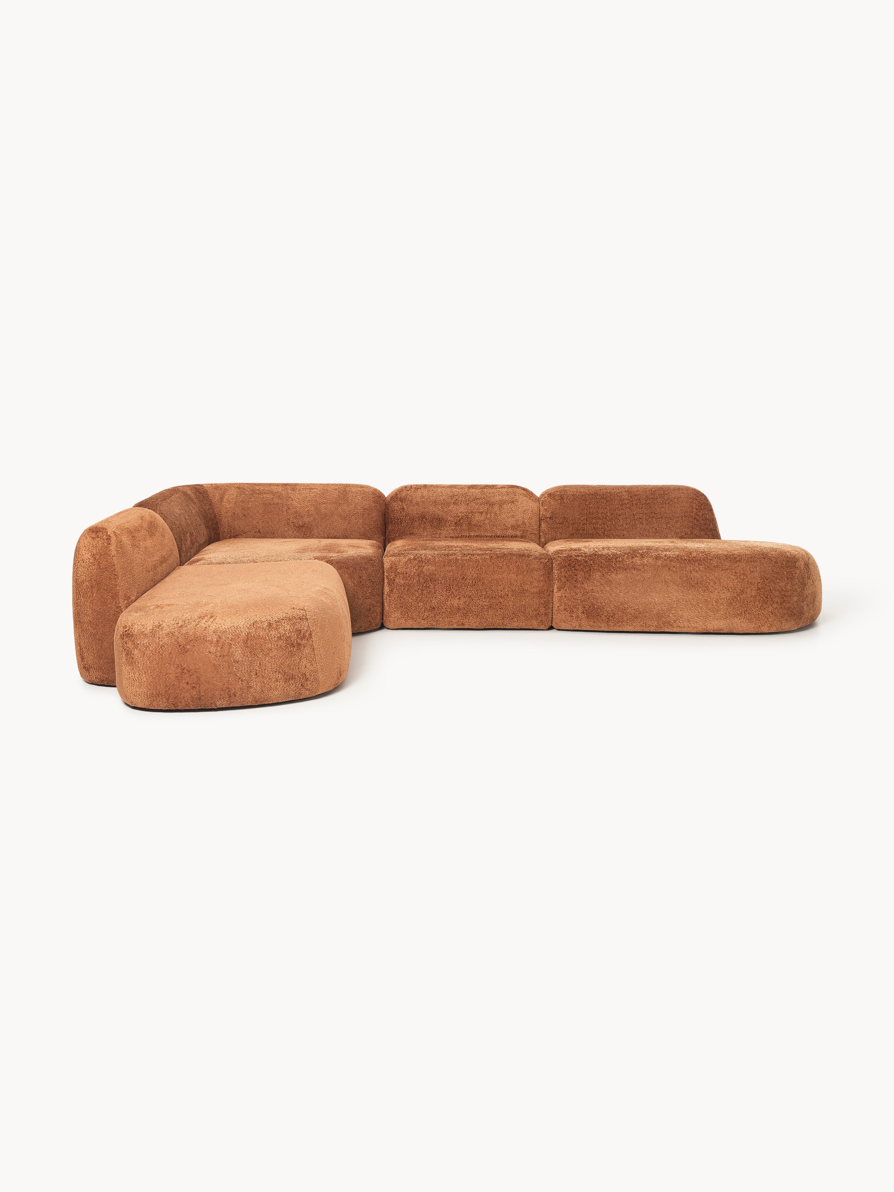 Wolke XL Modular Teddy Bouclé Corner Sofa with Chaise Ends