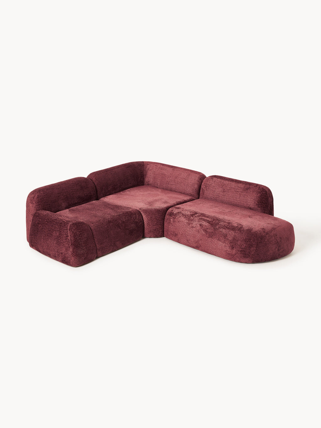 Wolke Modular Teddy Bouclé Corner Sofa (4-seater) with Chaise End