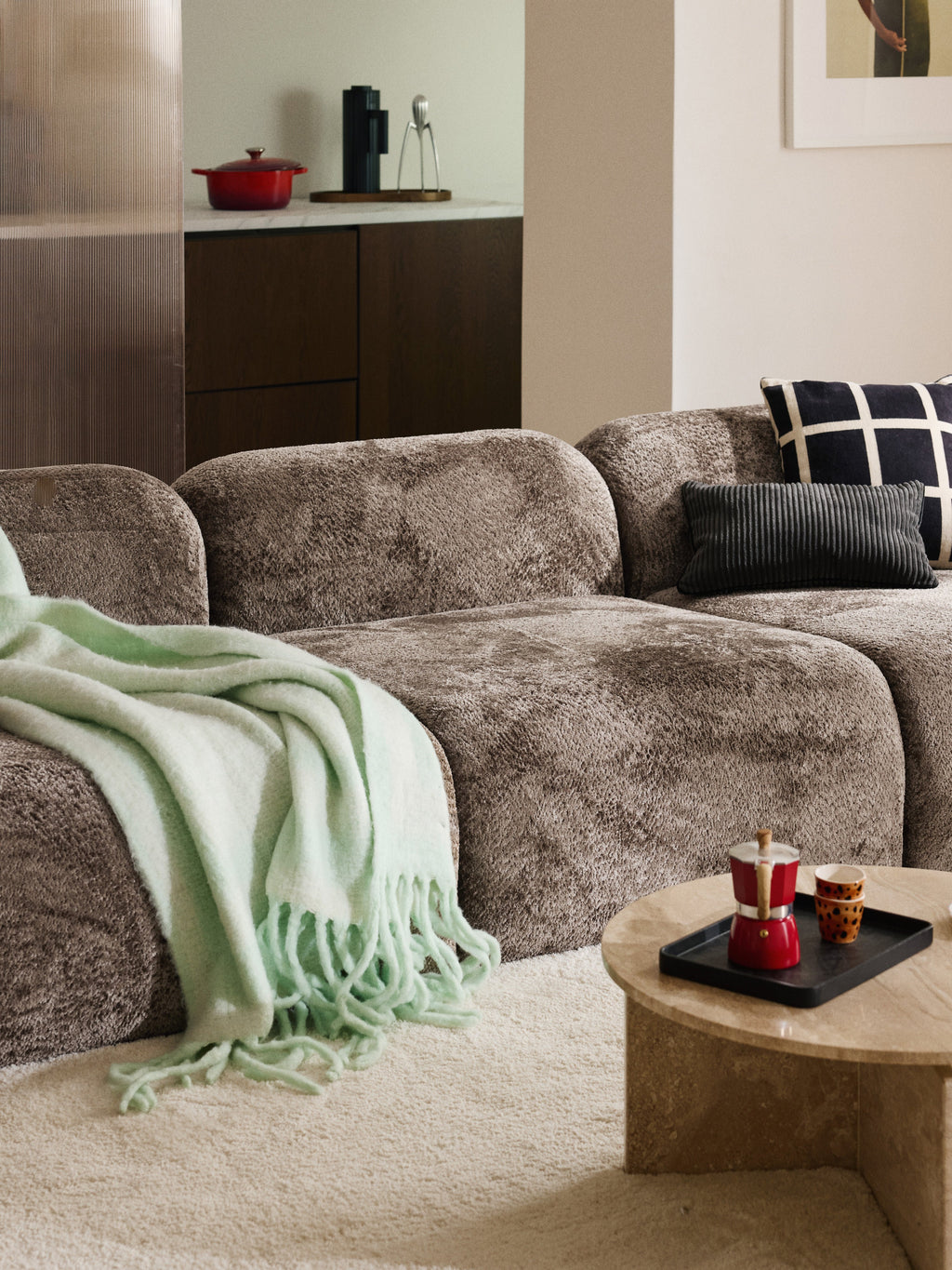 Wolke Modular Teddy Bouclé Sofa (4-seater)