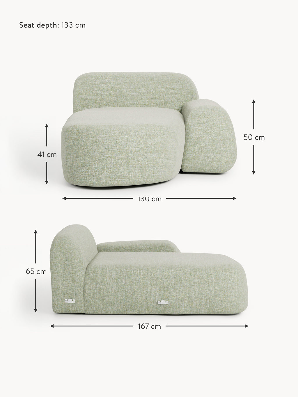 Wolke Bouclé Chaise Corner Module