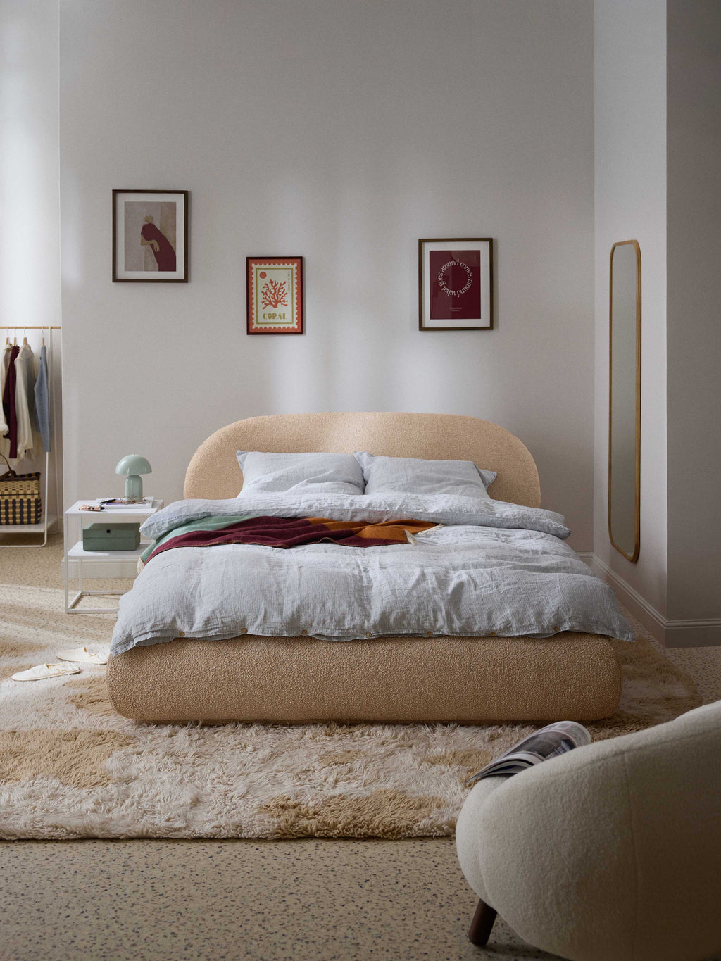 Alba Upholstered Bouclé Bed