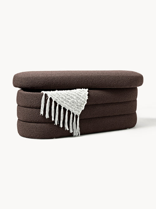 Alto Bouclé Upholstered Bench with Storage Space