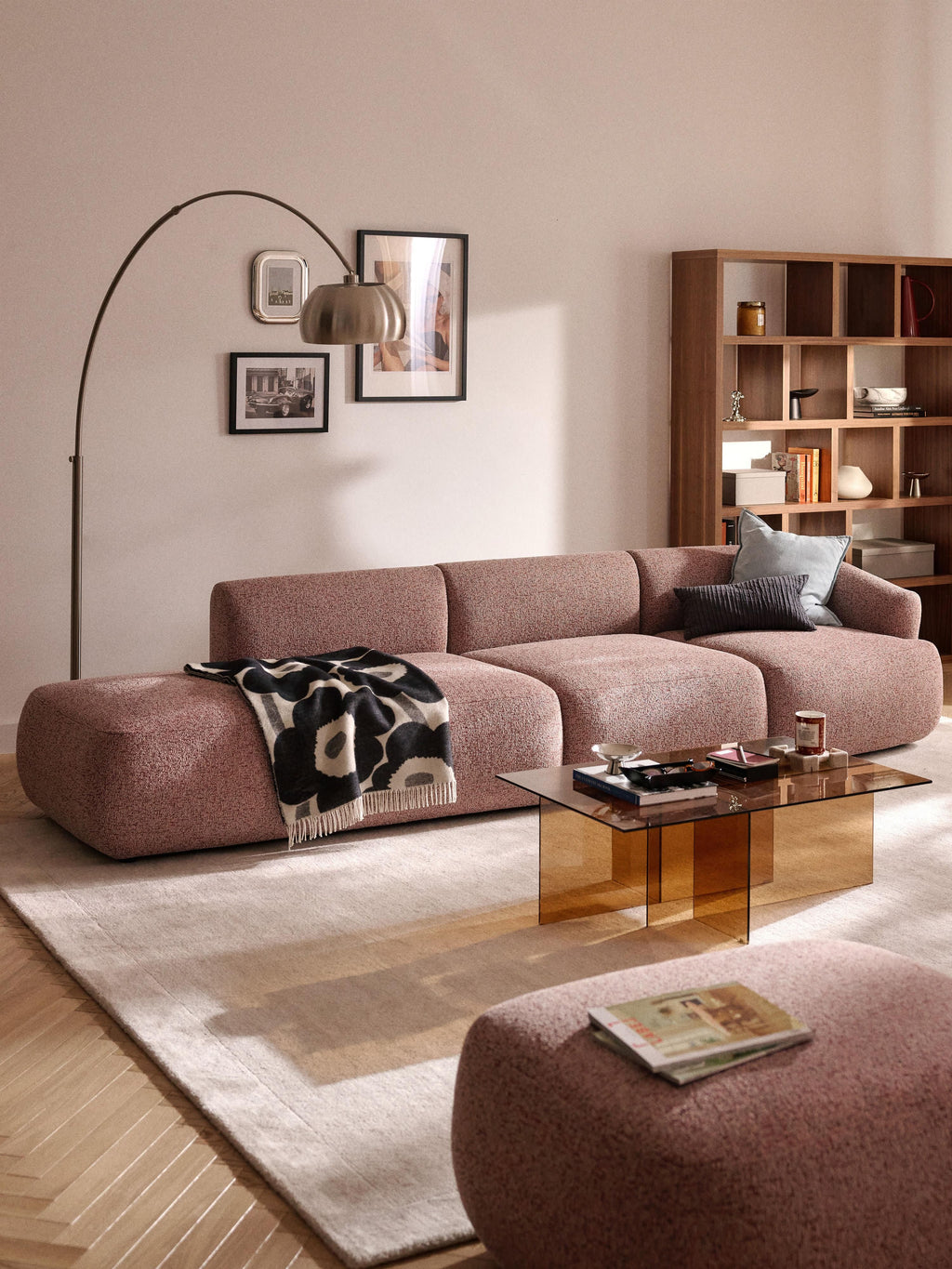 Sofia Modular Bouclé Chaise (4-seater)