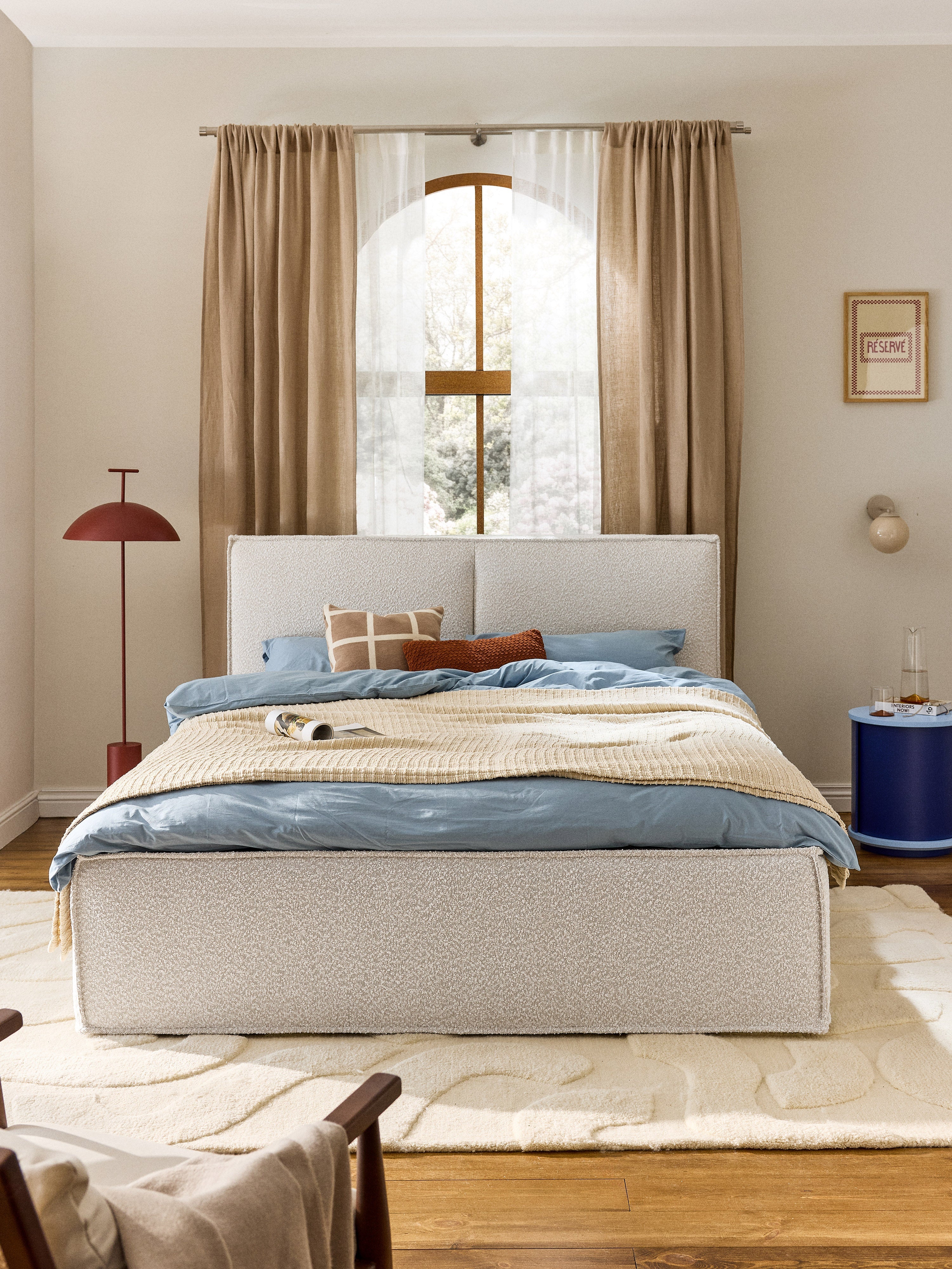 Dream Upholstered Bouclé Bed with Storage