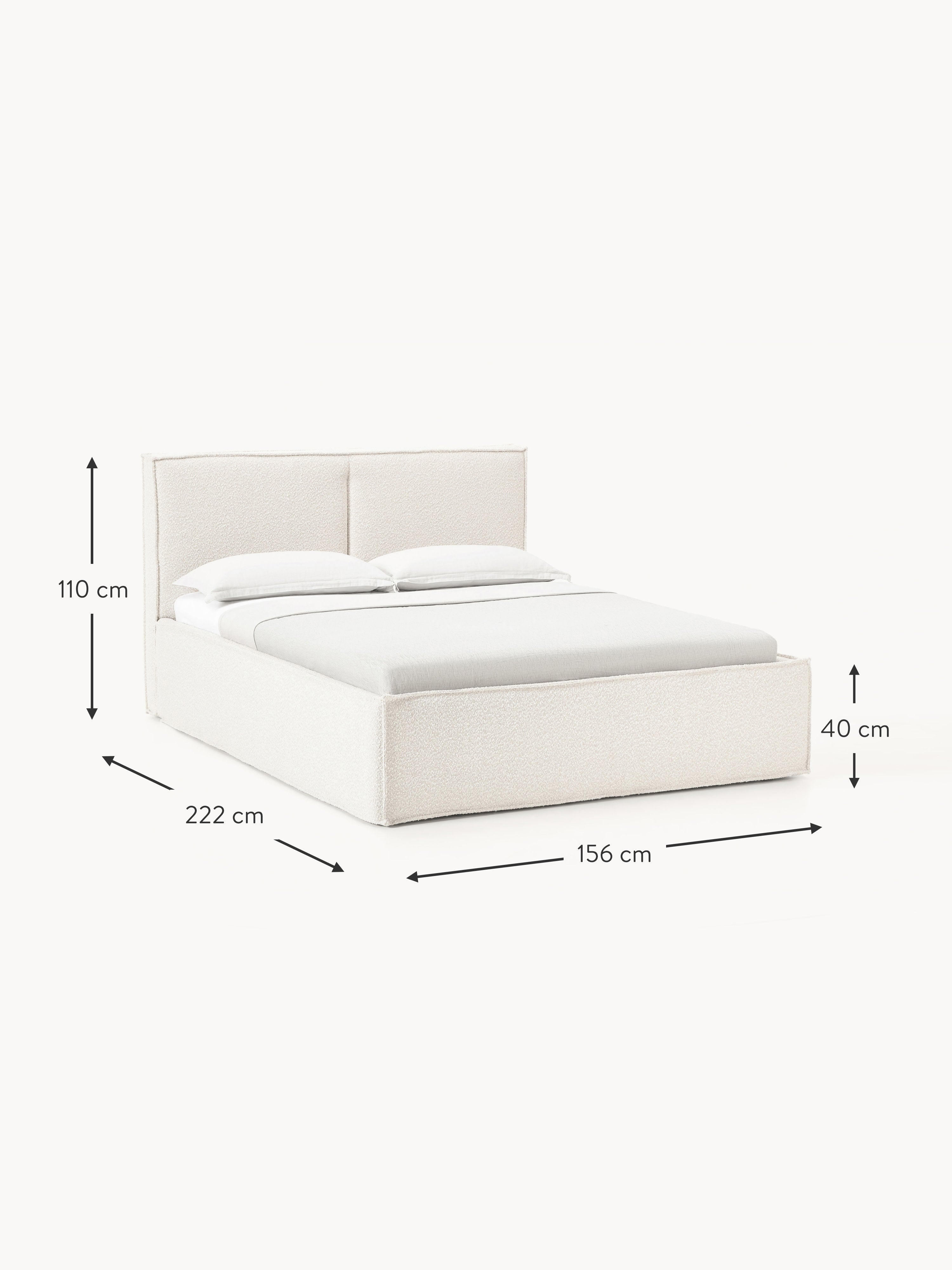Dream Upholstered Bouclé Bed with Storage