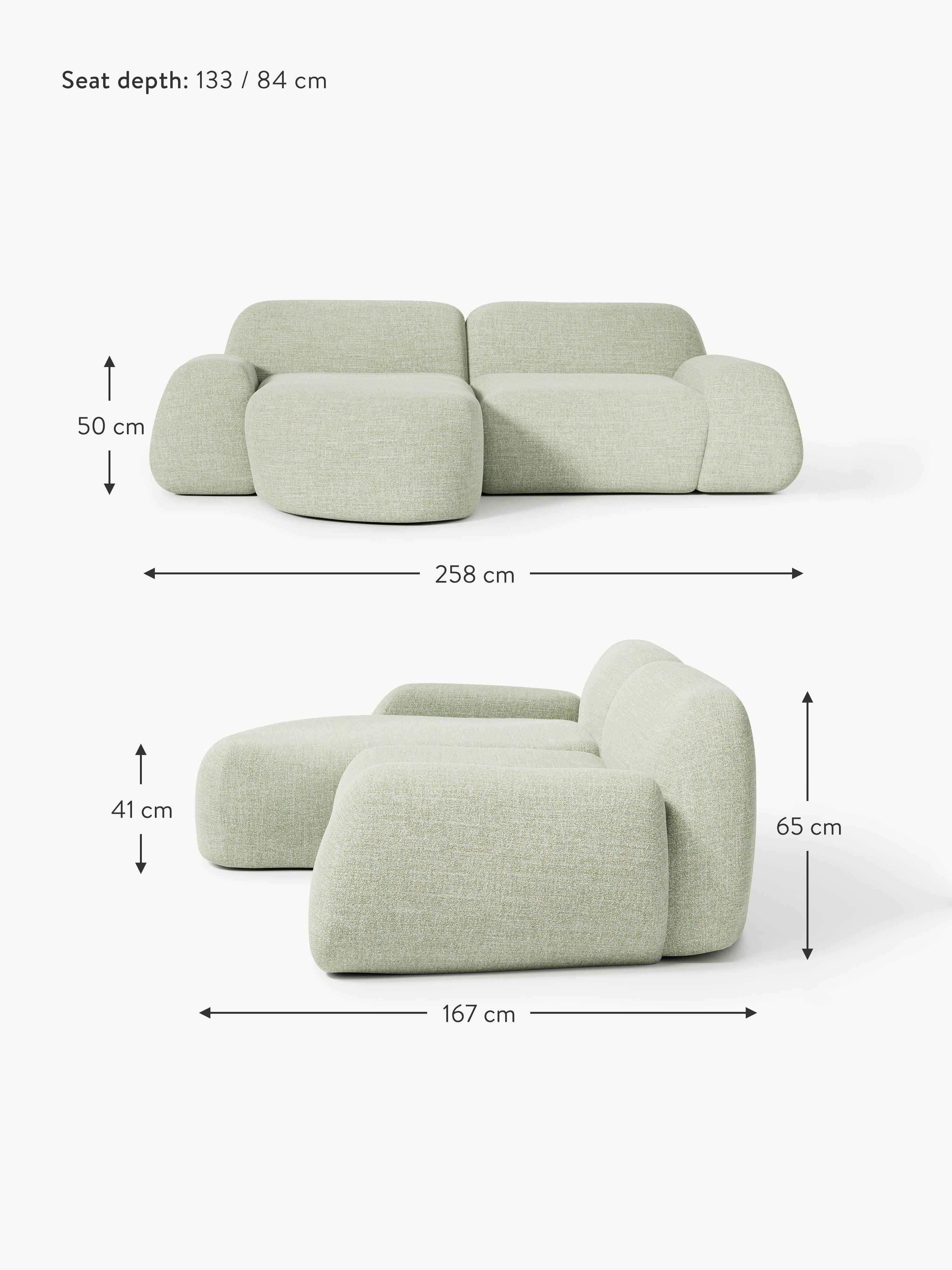 Wolke Modular Bouclé Corner Sofa (3-seater)