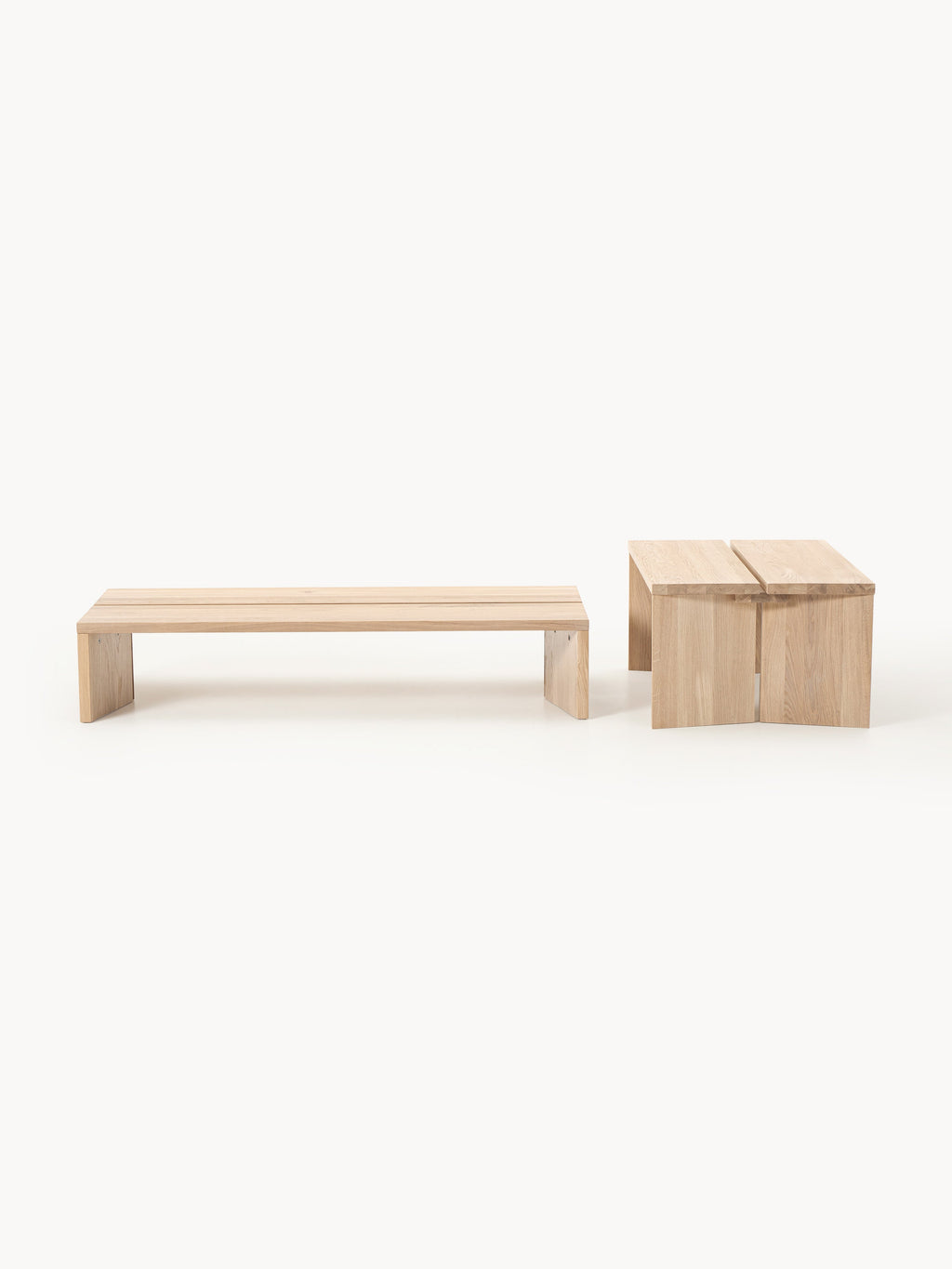 Amad Oak Wood Coffee Tables, Set of 2