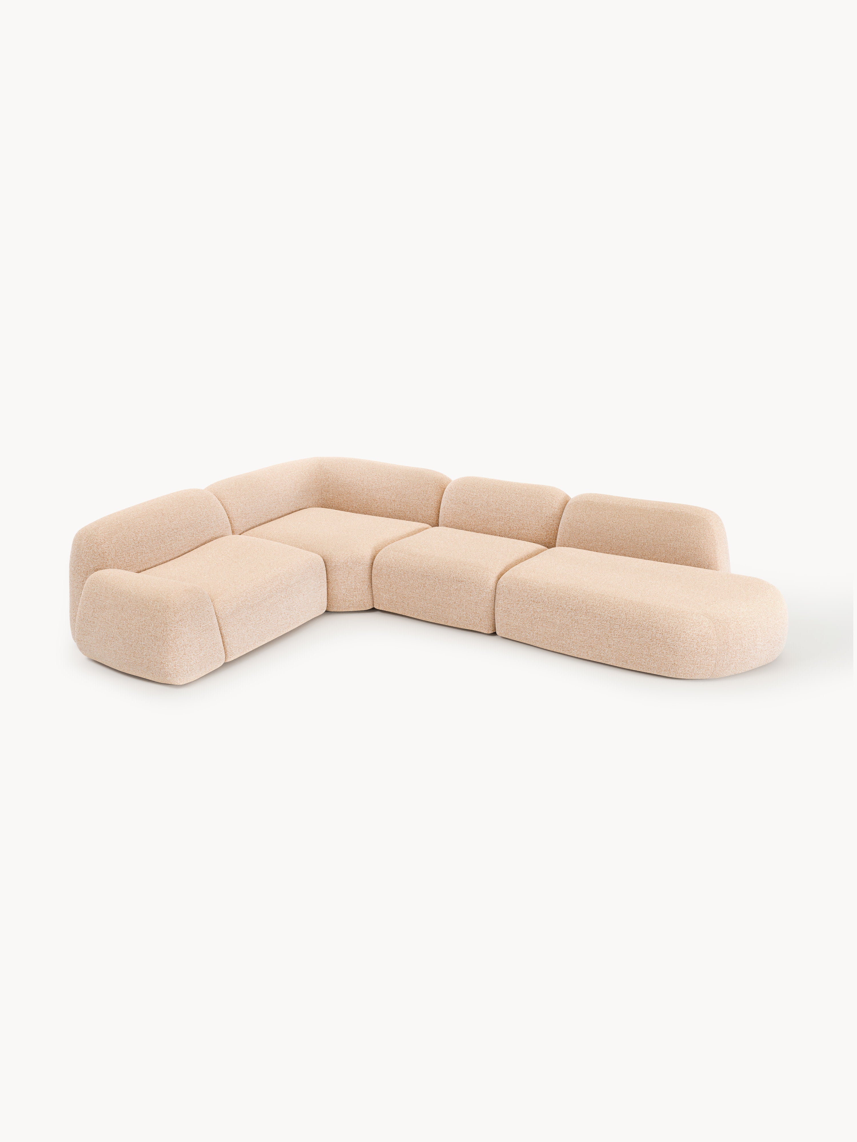 Wolke XL Modular Bouclé Corner Sofa with Chaise End