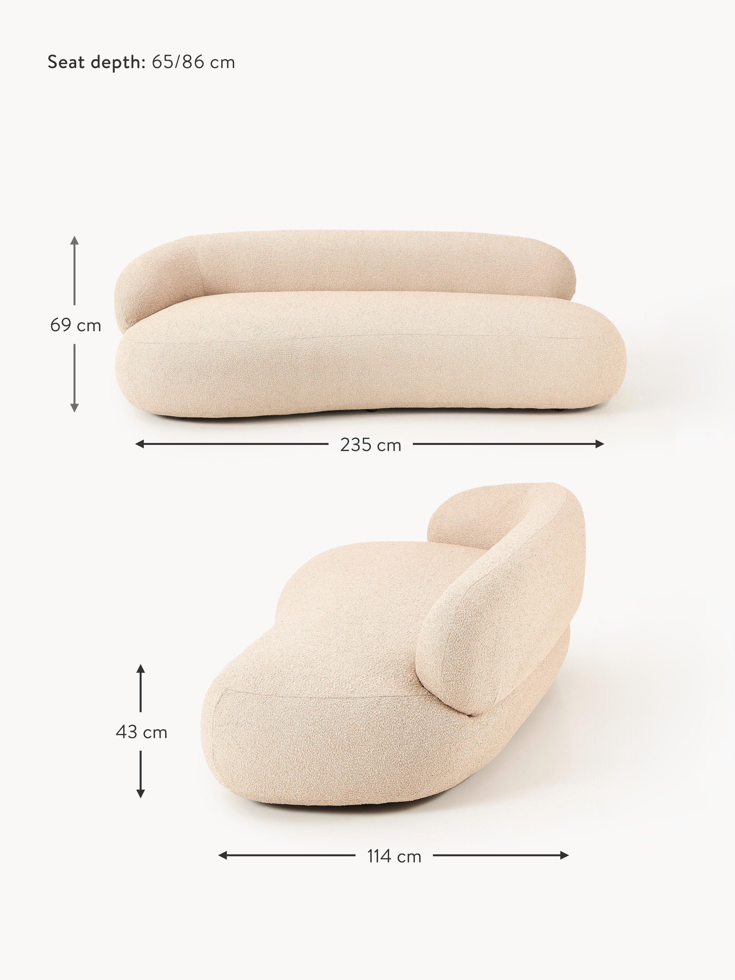 Alba Bouclé Sofa (3-seater)