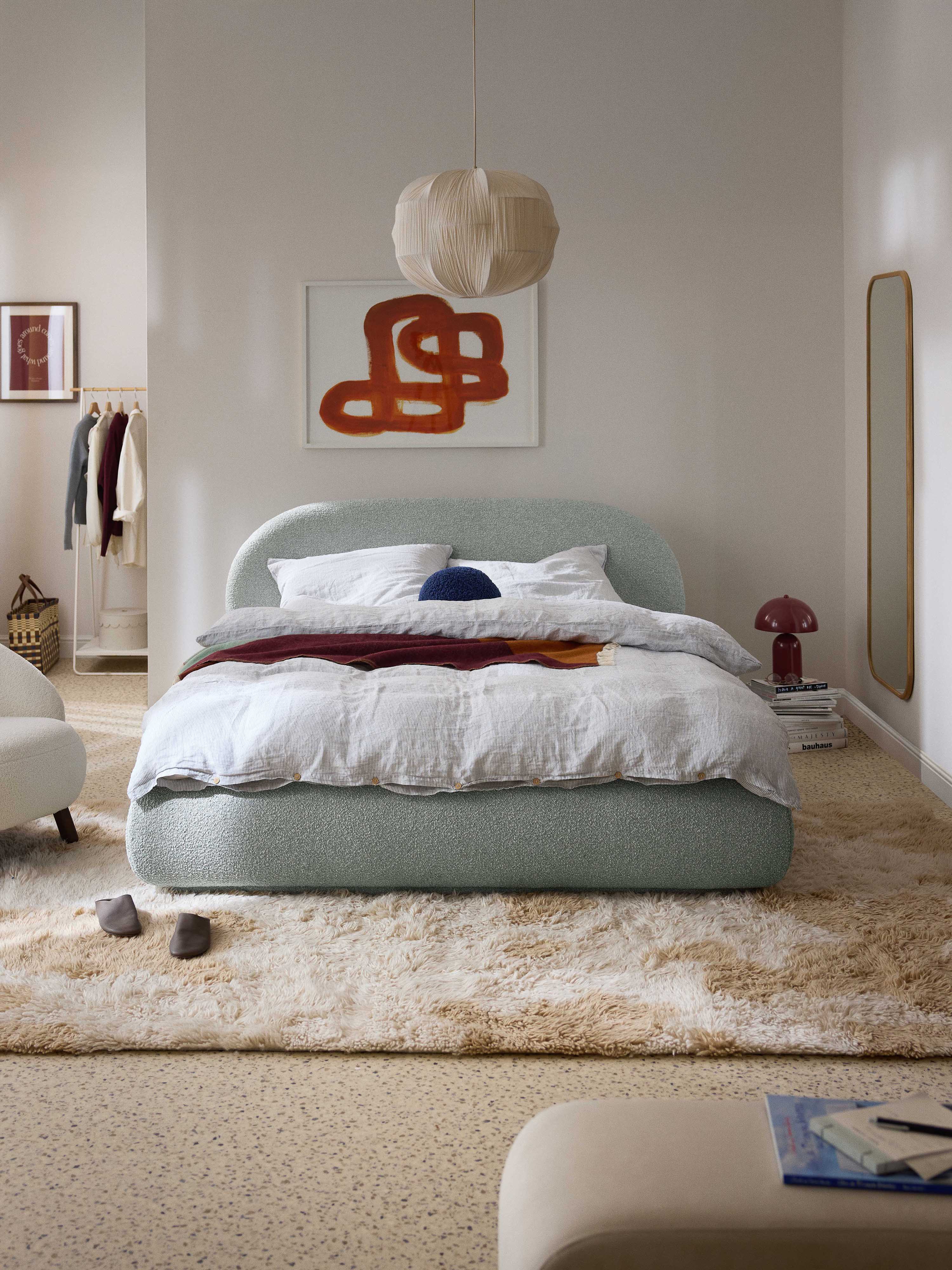 Alba Upholstered Bouclé Bed