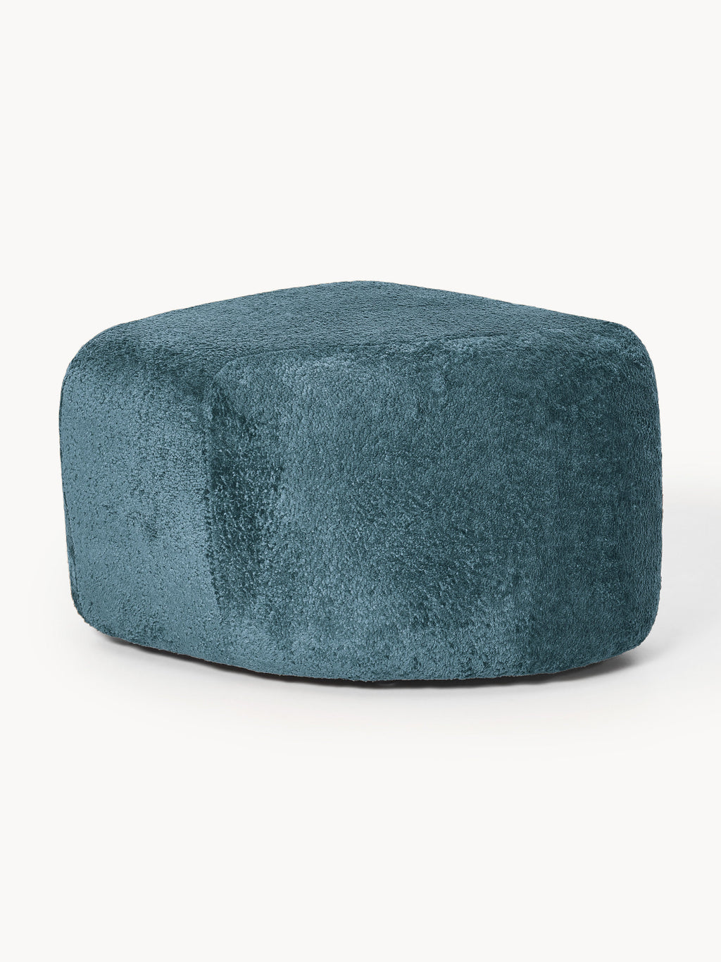 Gallery image 1 - Oval Teddy Bouclé Ottoman Wolke