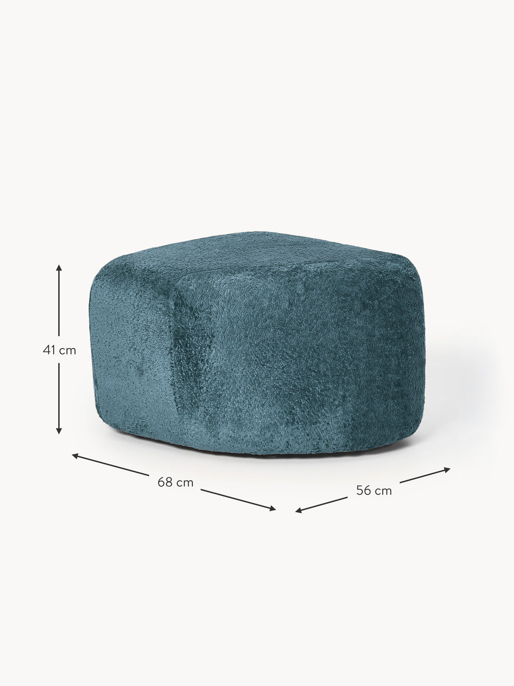 Wolke Oval Teddy Bouclé Ottoman