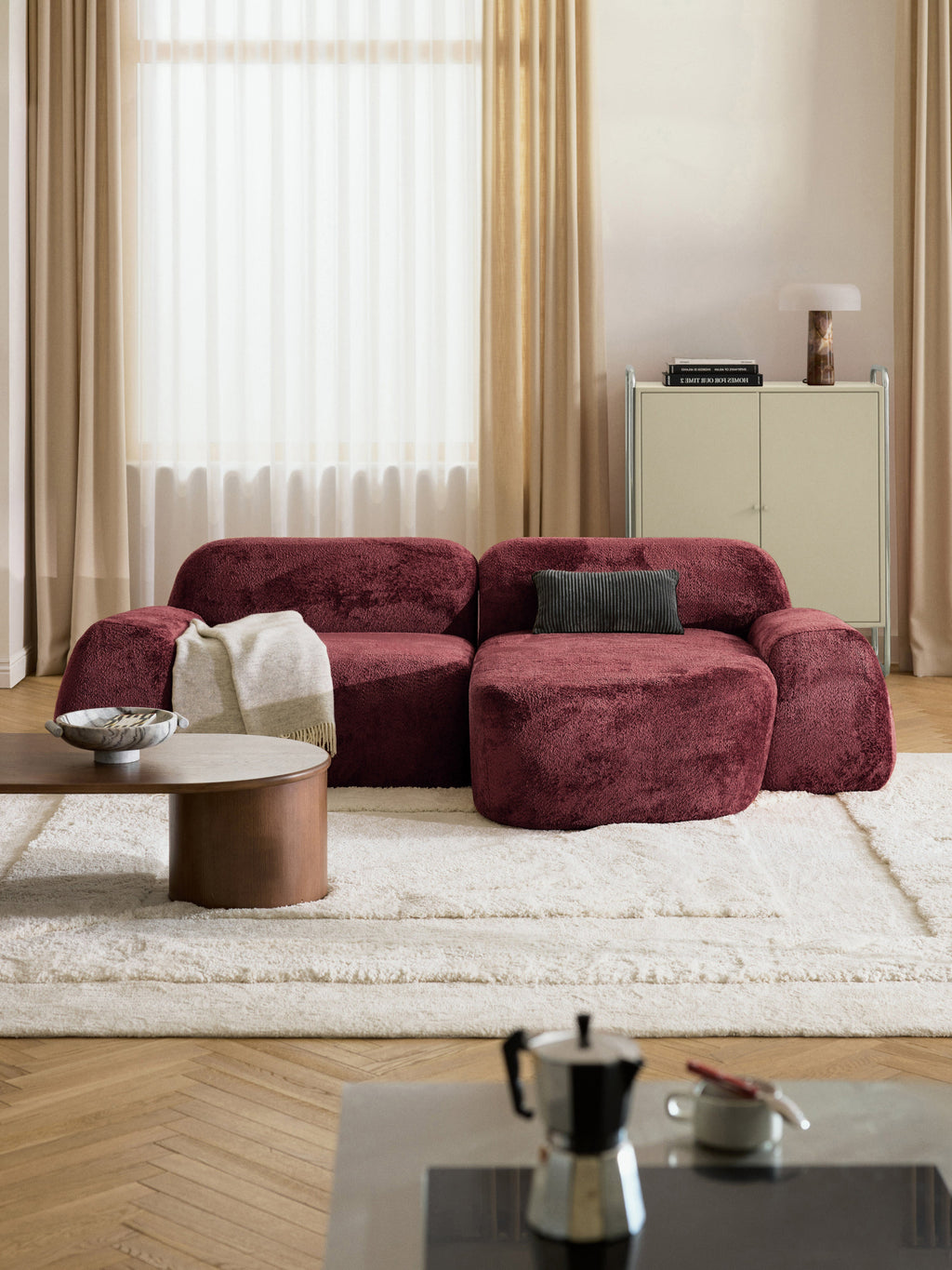 Wolke Modular Teddy Bouclé Corner Sofa (3-seater)