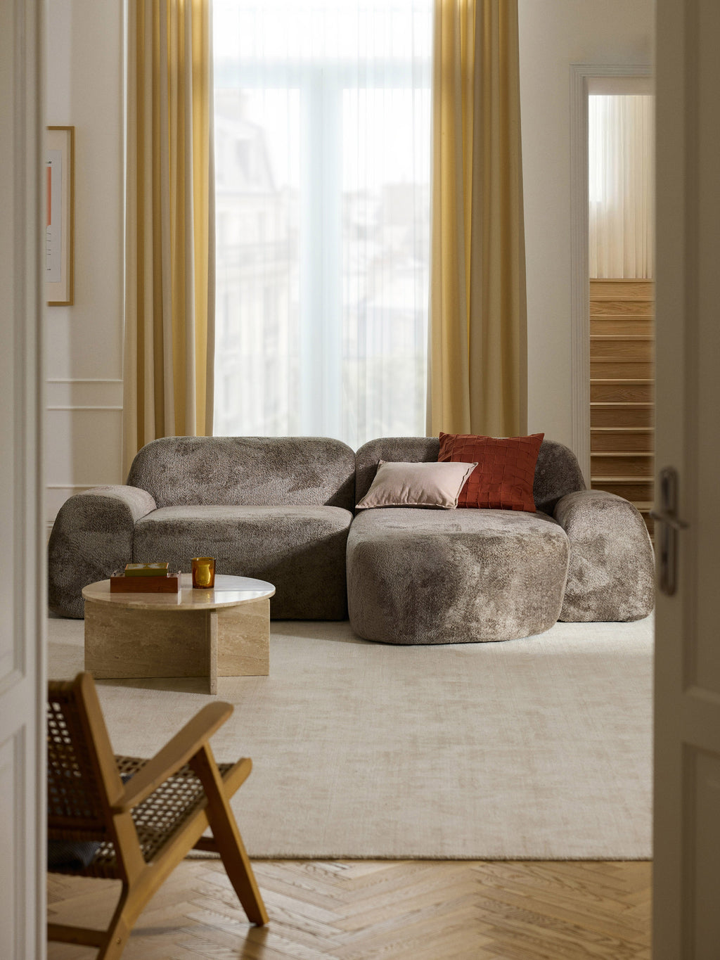 Wolke Modular Teddy Bouclé Corner Sofa (3-seater)