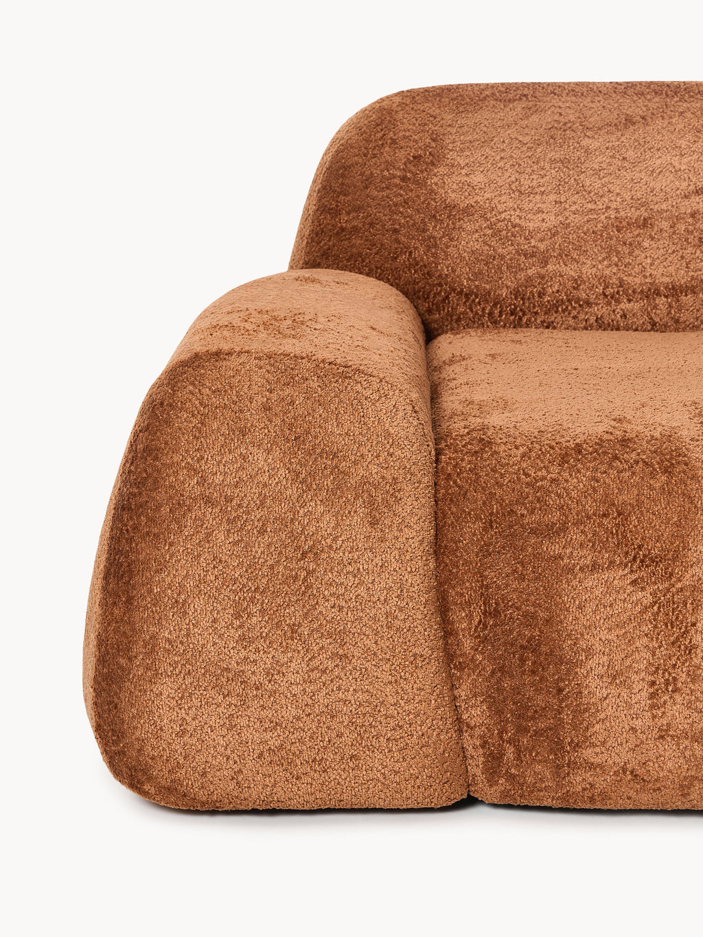 Wolke Teddy Bouclé Sofa (2-seater) with Chaise End