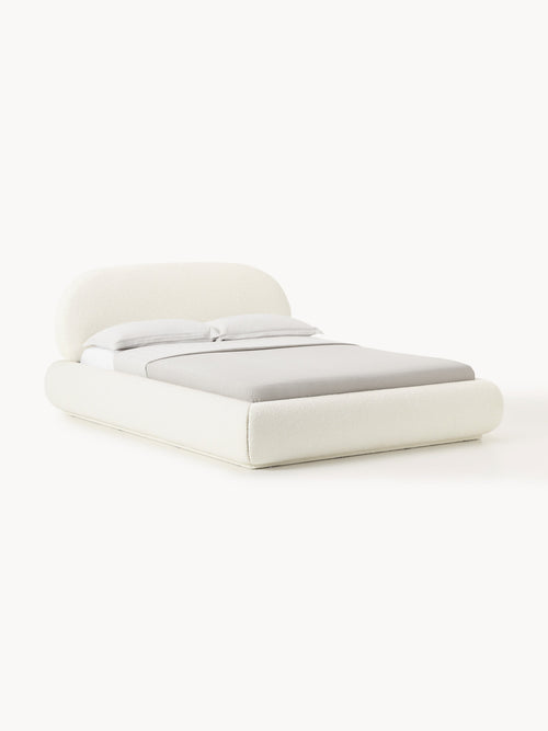 Gallery image 1 - Upholstered Bouclé Bed Alba with Storage