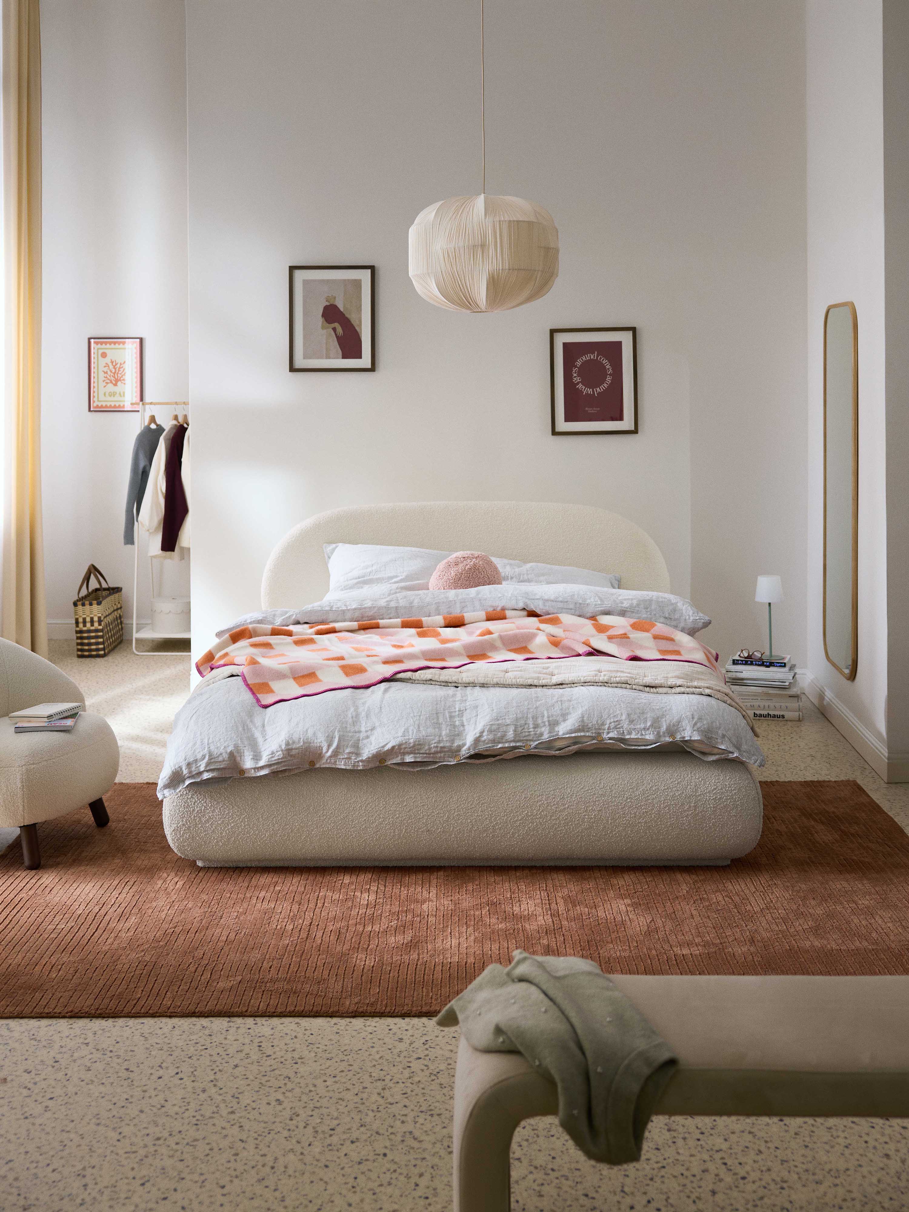 Alba Upholstered Bouclé Bed with Storage