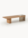 Gallery image 1 - Oak Wood and Marble Coffee Table Naida
