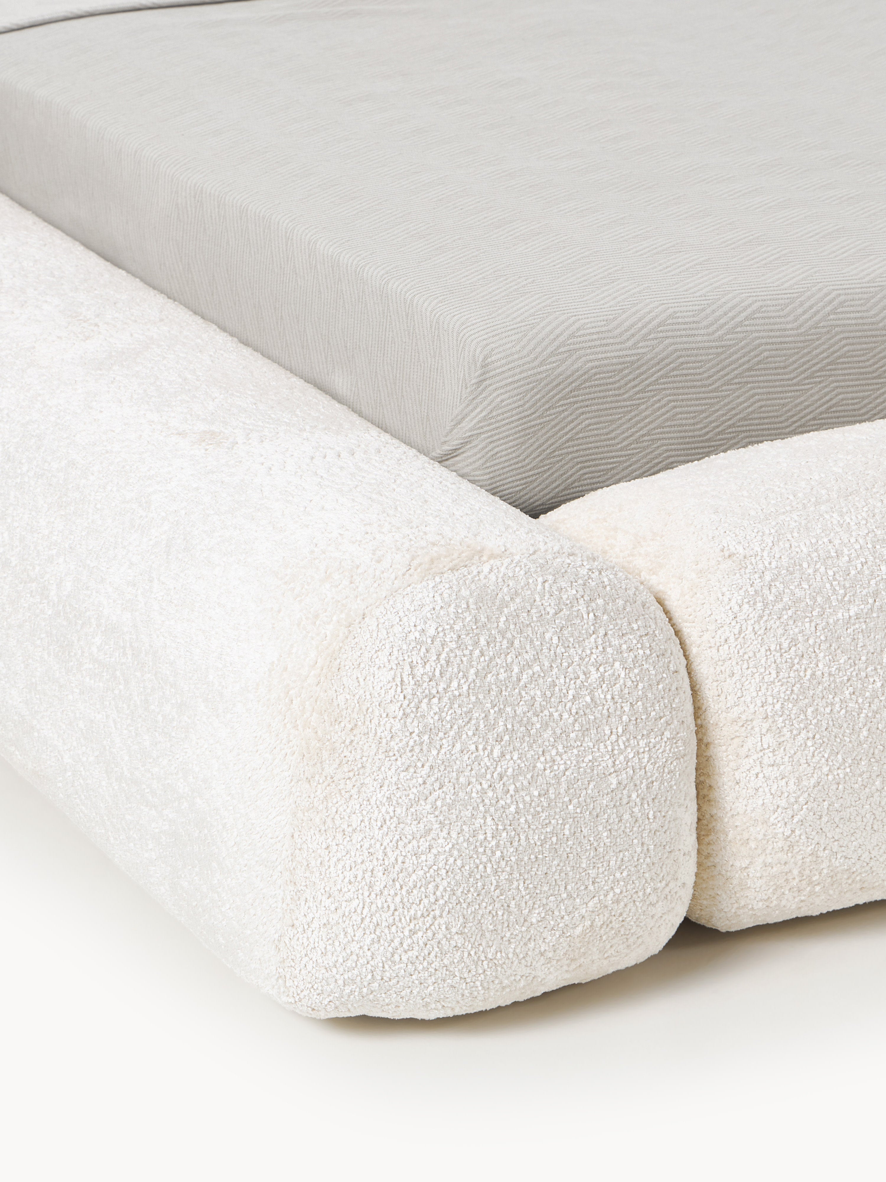 Wolke Upholstered Teddy Bouclé Bed with Storage