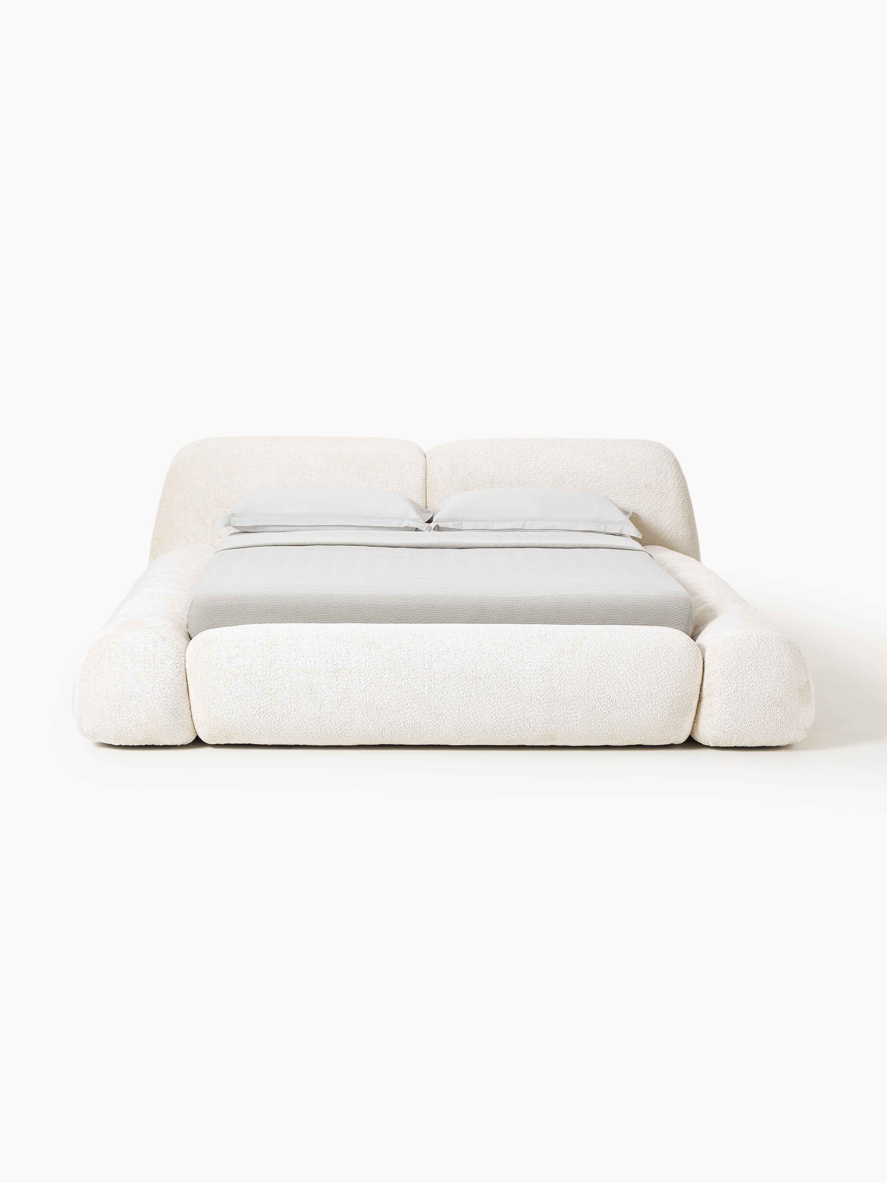 Wolke Upholstered Teddy Bouclé Bed with Storage