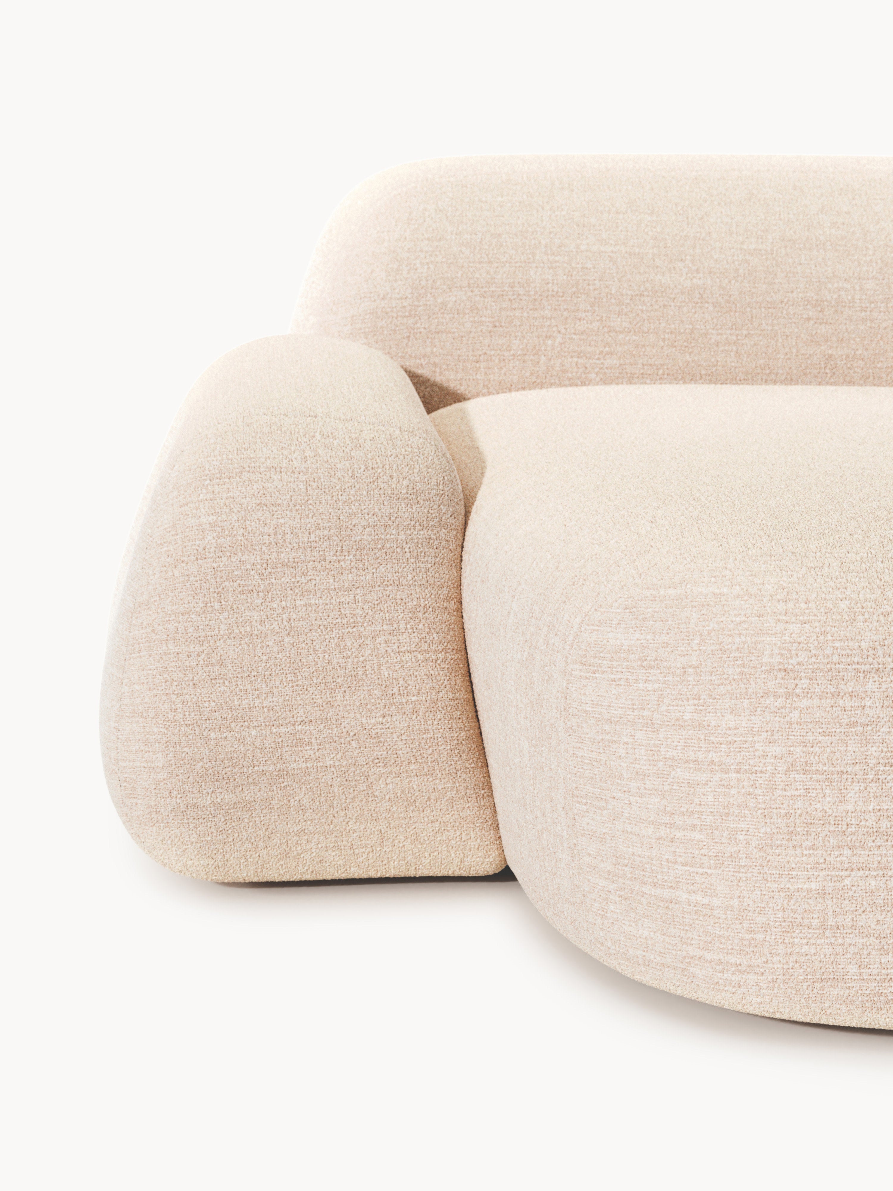 Wolke XL Modular Bouclé Corner Sofa with Chaise Ends
