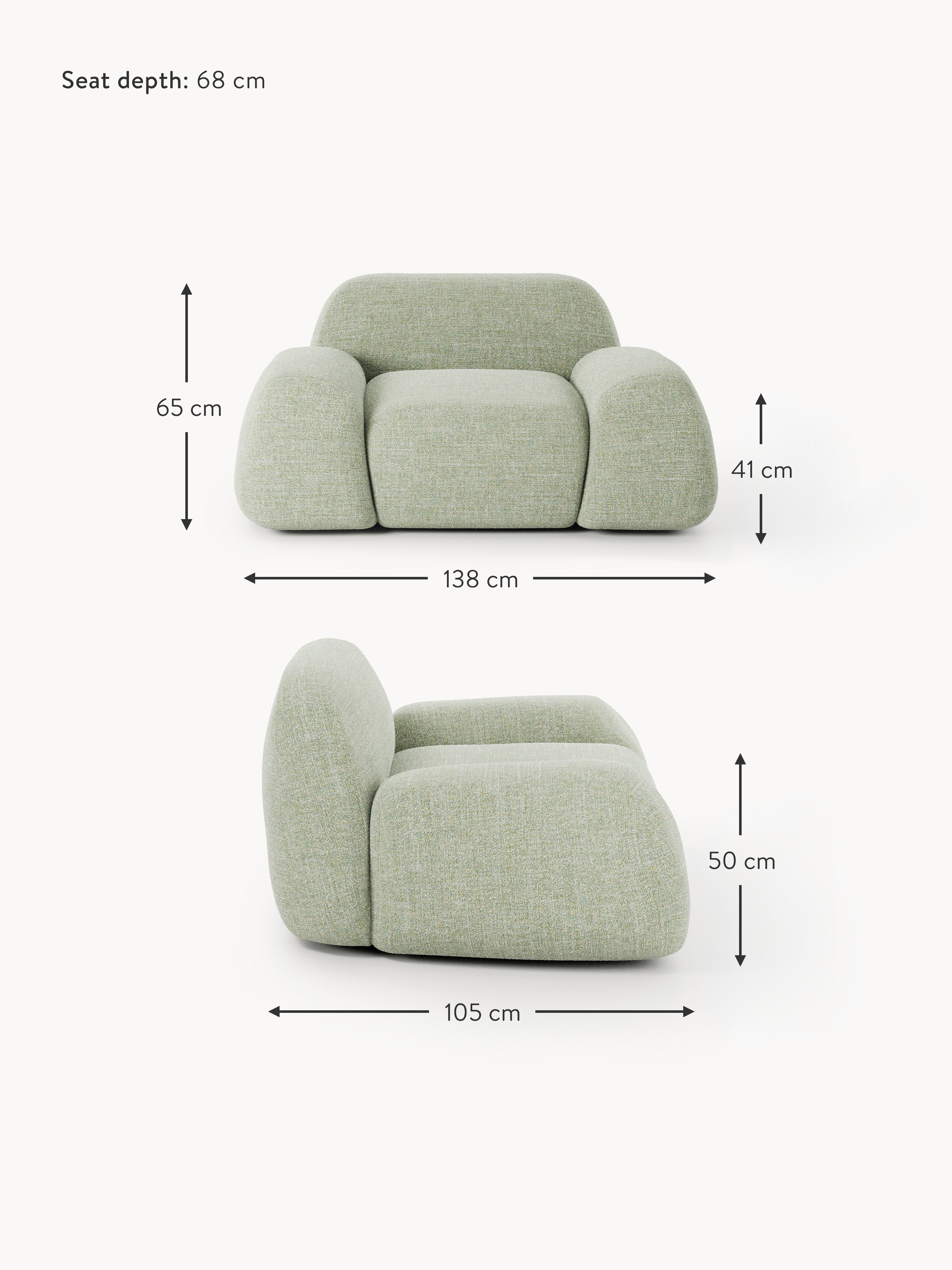 Wolke Bouclé Lounge Chair