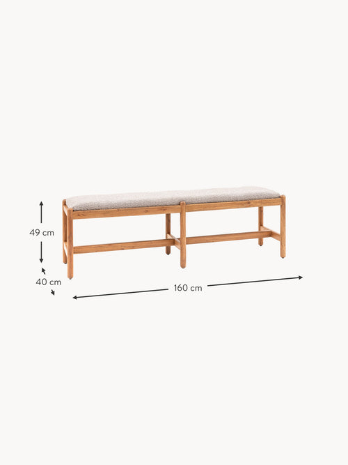 Cannes Upholstered Bouclé Bench
