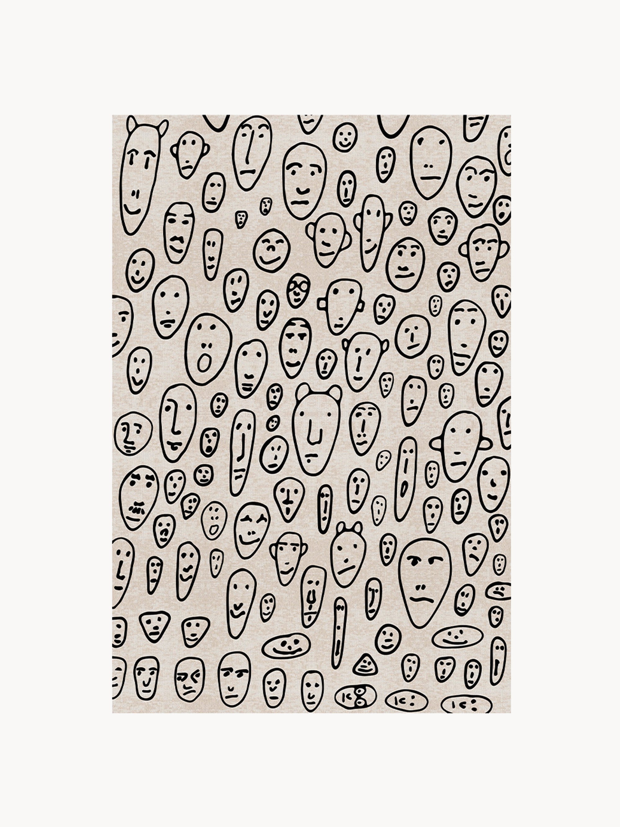 Gallery image 1 - Low-Pile Rug Floating Faces