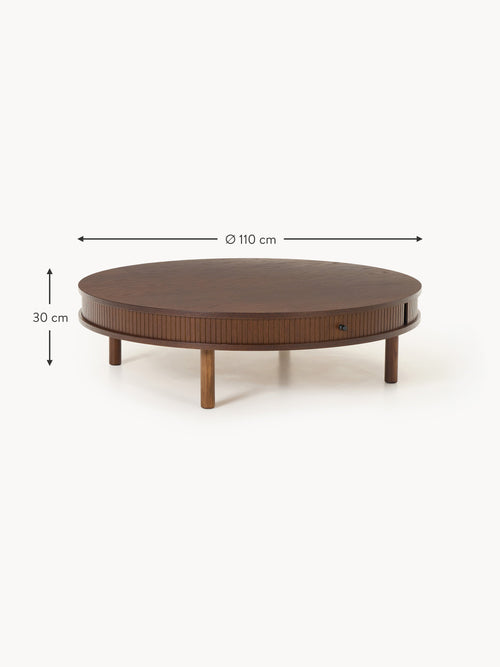 Calary Coffee Table with Fluted Front, Ø 110 cm