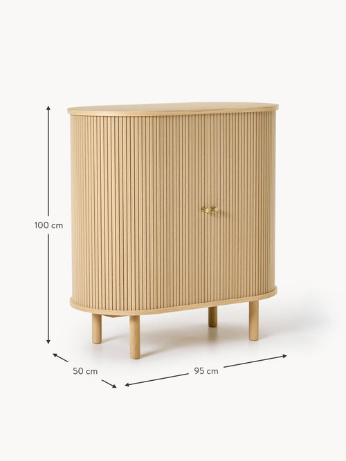 Calary Bar Cabinet with Fluted Front