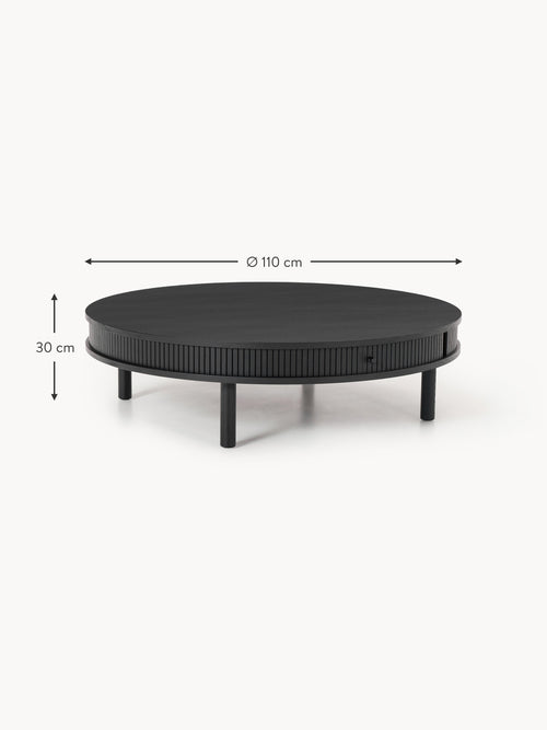 Calary Coffee Table with Fluted Front, Ø 110 cm